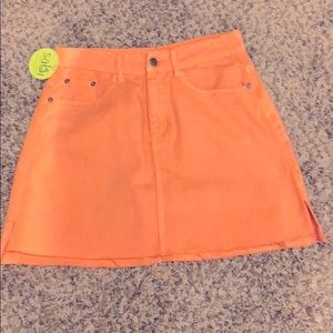 High waisted denim mini skirt